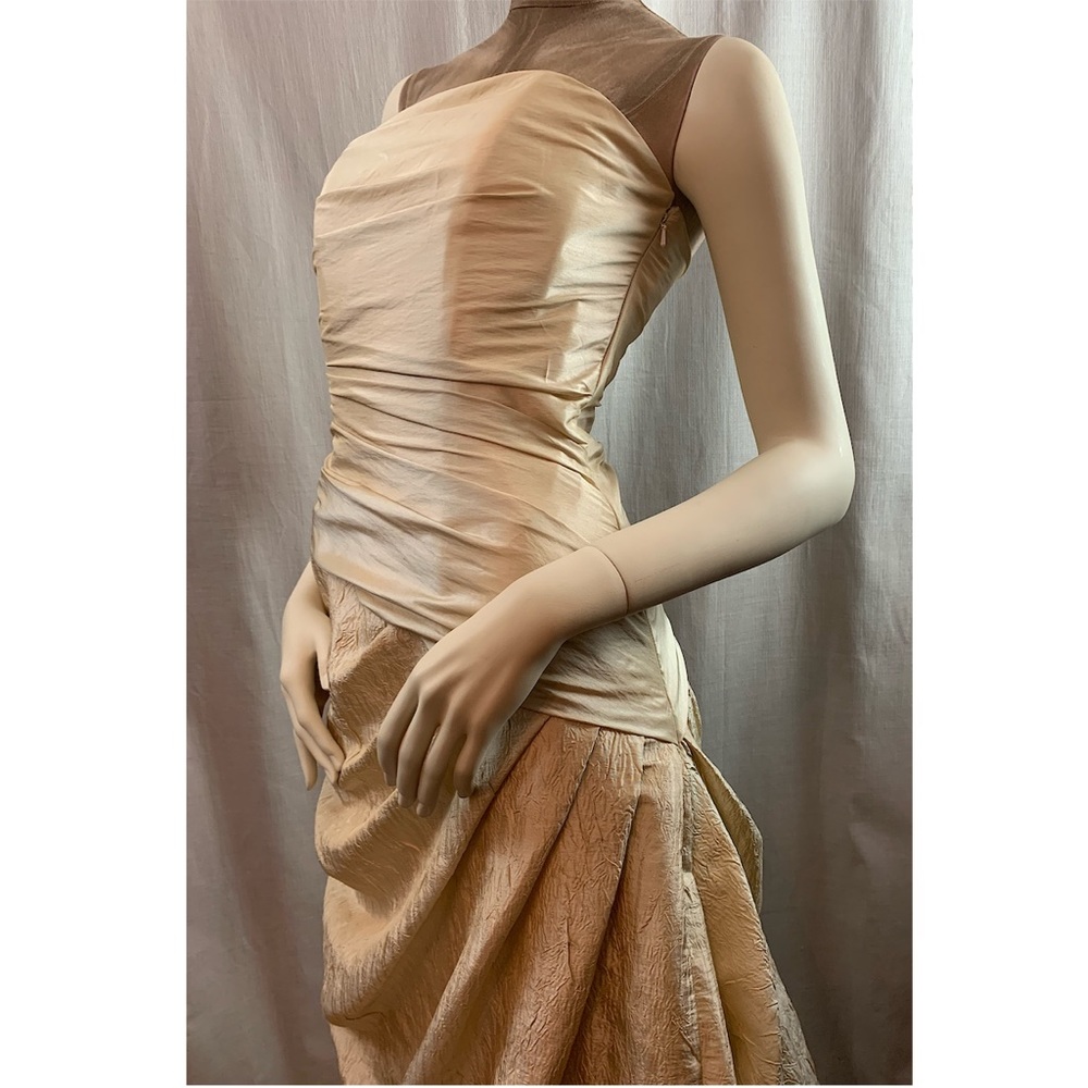 Demetrios Stunning Champagne Bustle Evening Gown S